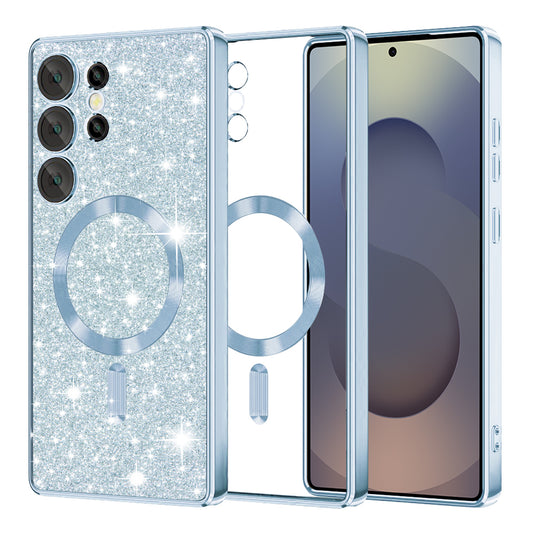 MagSafe pouzdro pro Samsung Galaxy S25 Ultra S938, Techsuit, Luxury Glitter, Bleu