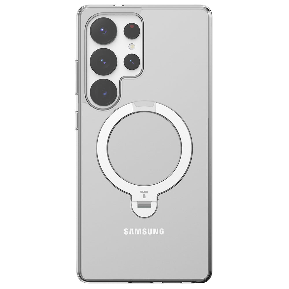 Pouzdro MagSafe pro Samsung Galaxy S25 Ultra S938, Torras, Ostand Spin, Průhledné