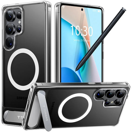 Pouzdro MagSafe pro Samsung Galaxy S25 Ultra S938, Torras, Pstand, Průhledné