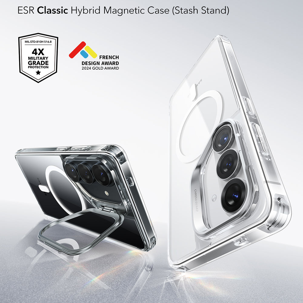 Pouzdro MagSafe pro Samsung Galaxy S26 Plus, ESR, Classic Hybrid Kickstand, Průhledné