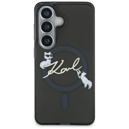 MagSafe pouzdro pro Samsung Galaxy S26 Plus S947, Karl Lagerfeld, IML Choupette Karl Script Logo, Černá