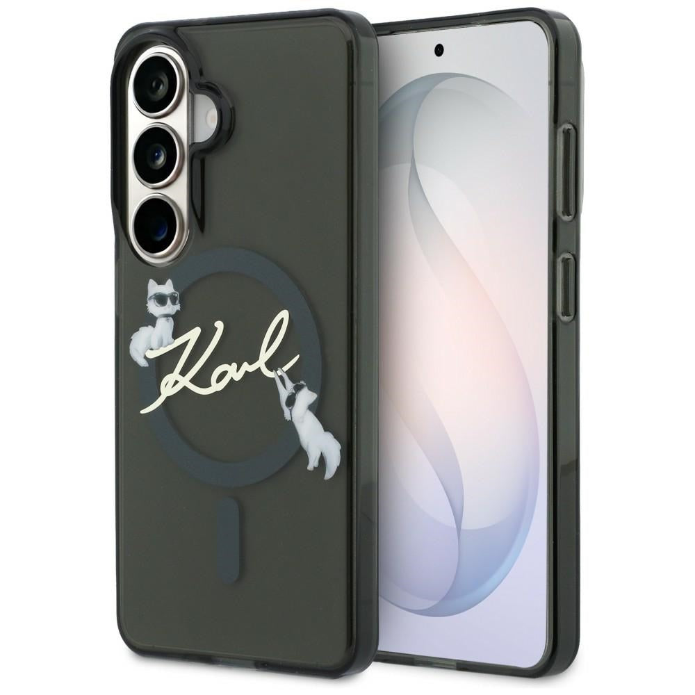 MagSafe pouzdro pro Samsung Galaxy S26 Plus S947, Karl Lagerfeld, IML Choupette Karl Script Logo, Černá