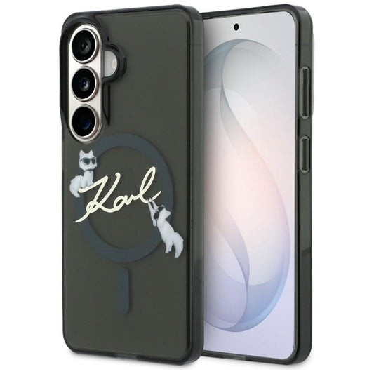 MagSafe pouzdro pro Samsung Galaxy S26 Plus S947, Karl Lagerfeld, IML Choupette Karl Script Logo, Černá
