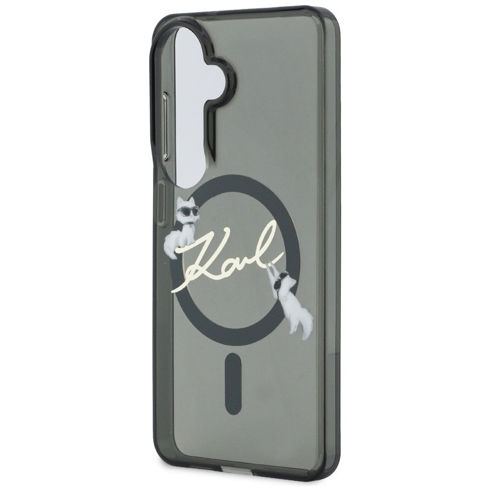 MagSafe pouzdro pro Samsung Galaxy S26 Plus S947, Karl Lagerfeld, IML Choupette Karl Script Logo, Černá
