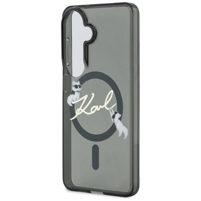 MagSafe pouzdro pro Samsung Galaxy S26 Plus S947, Karl Lagerfeld, IML Choupette Karl Script Logo, Černá