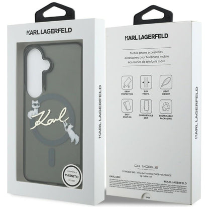 MagSafe pouzdro pro Samsung Galaxy S26 Plus S947, Karl Lagerfeld, IML Choupette Karl Script Logo, Černá