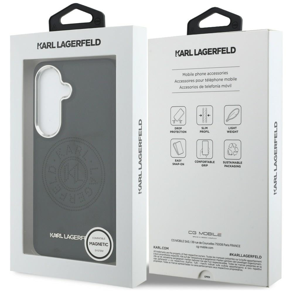 MagSafe pouzdro pro Samsung Galaxy S26 Plus S947, Karl Lagerfeld, Karl Round Point Logo, černé