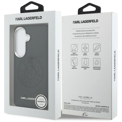 MagSafe pouzdro pro Samsung Galaxy S26 Plus S947, Karl Lagerfeld, Karl Round Point Logo, černé