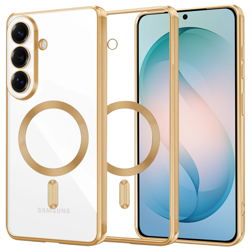 Pouzdro MagSafe pro Samsung Galaxy S26 Plus, Techsuit, Luxury Crystal, Zlaté