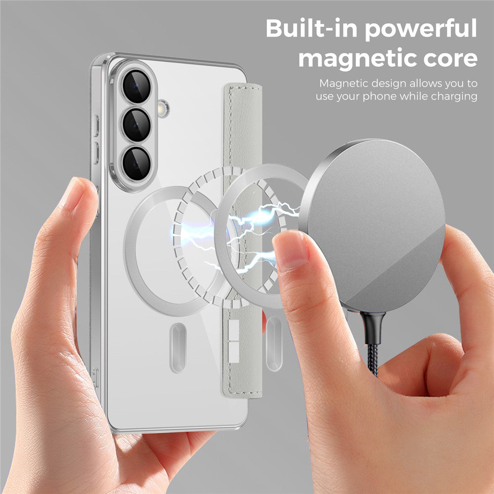 Pouzdro MagSafe pro Samsung Galaxy S26 Plus, Techsuit, SmartMag Book, Šedé