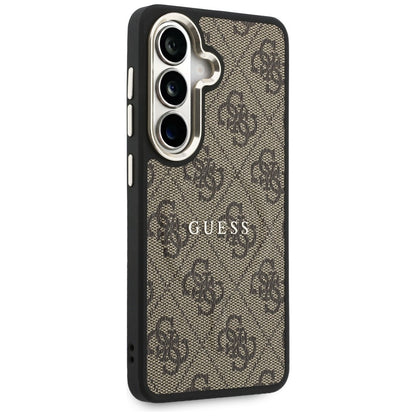 Pouzdro MagSafe pro Samsung Galaxy S26 S942, Guess, 4G Embossed Ring, hnědé