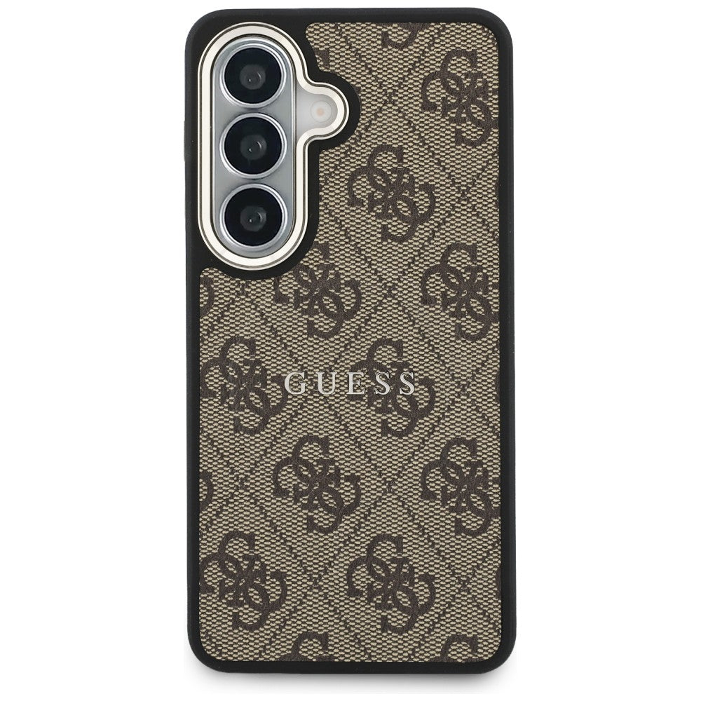 Pouzdro MagSafe pro Samsung Galaxy S26 S942, Guess, 4G Embossed Ring, hnědé
