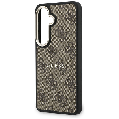 Pouzdro MagSafe pro Samsung Galaxy S26 S942, Guess, 4G Embossed Ring, hnědé