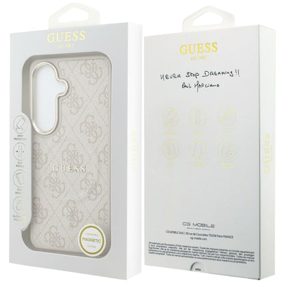 Pouzdro MagSafe pro Samsung Galaxy S26 S942, Guess, 4G Embossed Ring, Růžové
