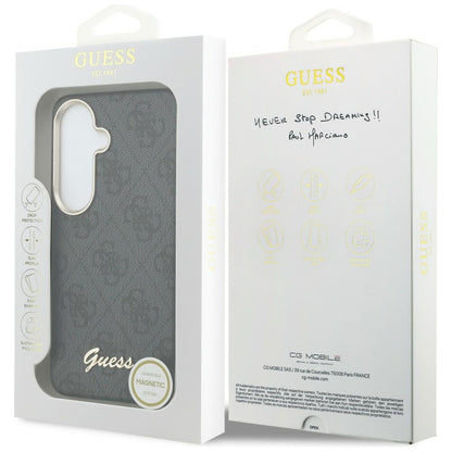 Pouzdro MagSafe pro Samsung Galaxy S26 S942, Guess, 4G Script Logo, Černá