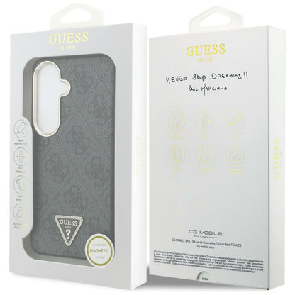 Pouzdro MagSafe pro Samsung Galaxy S26 S942, Guess, 4G Triangle Logo, Černá