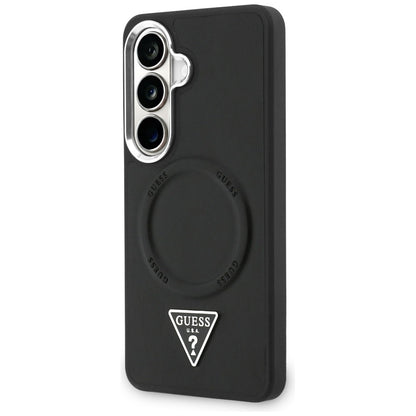 Pouzdro MagSafe pro Samsung Galaxy S26 S942, Guess, Embossed Ring Triangle Logo, Černá