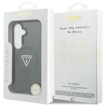 MagSafe Case for Samsung Galaxy S26 S942, Guess, IML Gradient Triangle Logo, Black