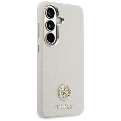Pouzdro MagSafe pro Samsung Galaxy S26 S942, Guess, Rhinestone Round Logo, Béžová