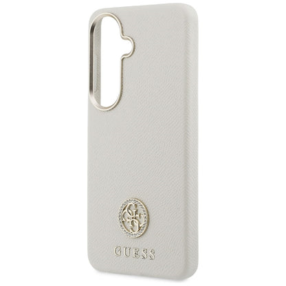 Pouzdro MagSafe pro Samsung Galaxy S26 S942, Guess, Rhinestone Round Logo, Béžová