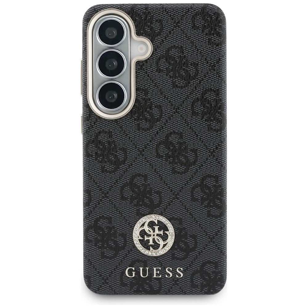Pouzdro MagSafe pro Samsung Galaxy S26 S942, Guess, Rhinestone Round Logo, Černá