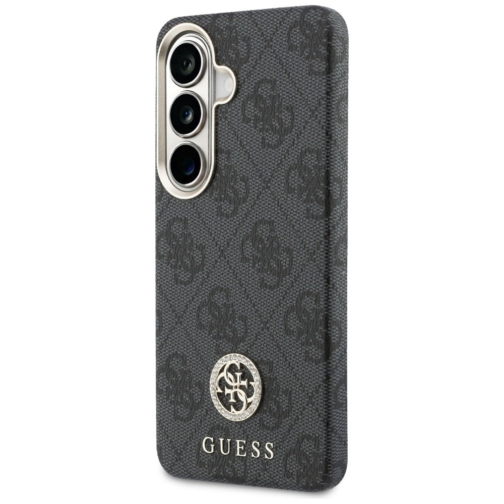 Pouzdro MagSafe pro Samsung Galaxy S26 S942, Guess, Rhinestone Round Logo, Černá