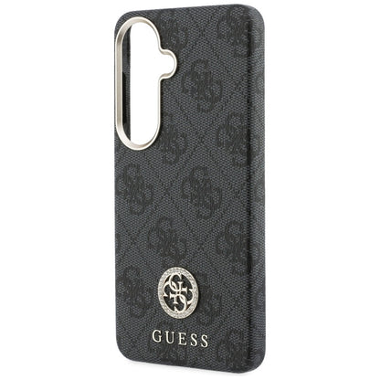 Pouzdro MagSafe pro Samsung Galaxy S26 S942, Guess, Rhinestone Round Logo, Černá