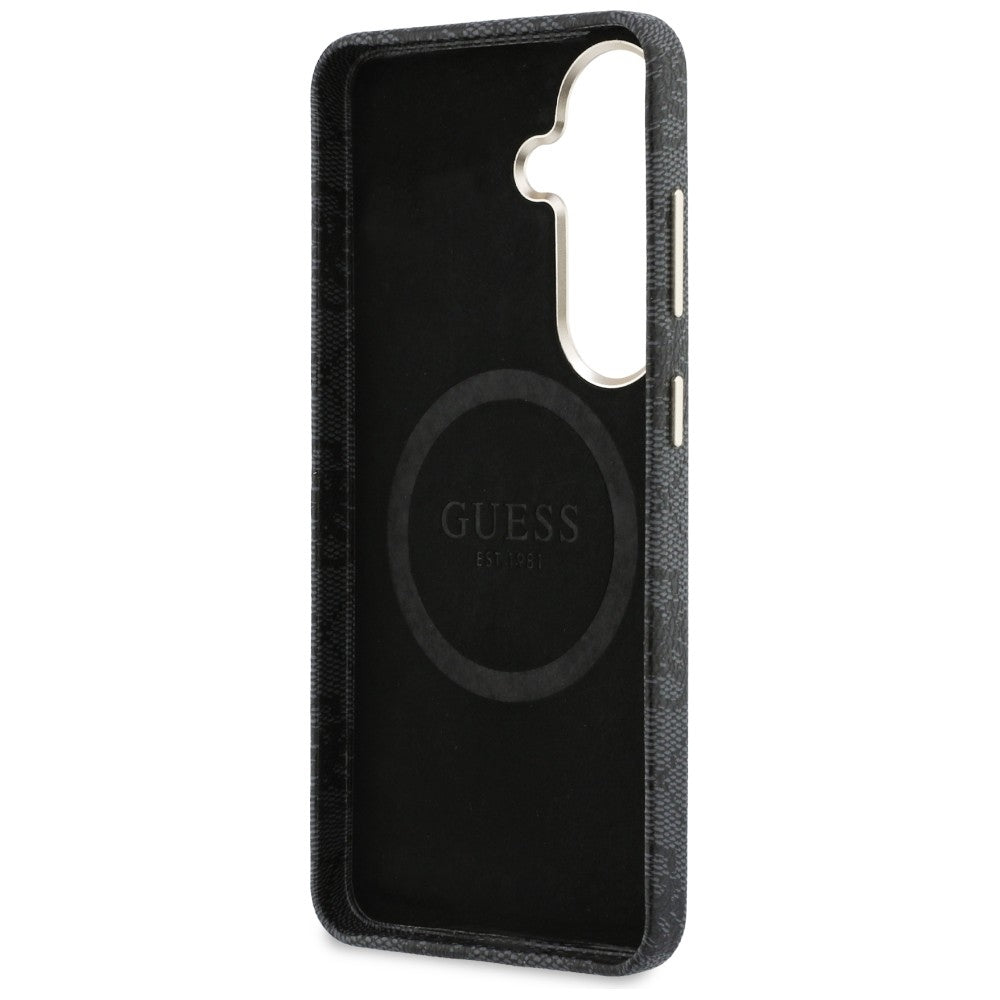 Pouzdro MagSafe pro Samsung Galaxy S26 S942, Guess, Rhinestone Round Logo, Černá