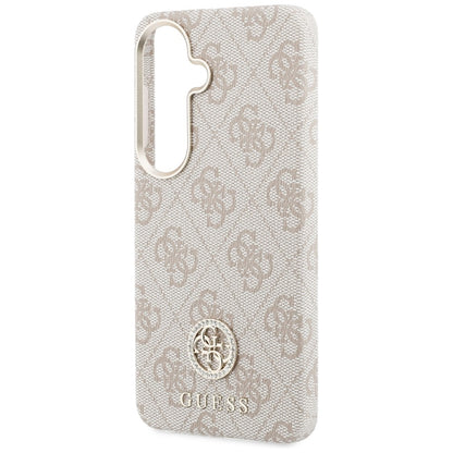 Pouzdro MagSafe pro Samsung Galaxy S26 S942, Guess, Rhinestone Round Logo, Růžové