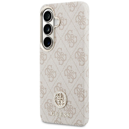 Pouzdro MagSafe pro Samsung Galaxy S26 S942, Guess, Rhinestone Round Logo, Růžové