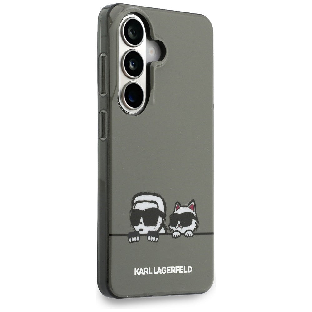 Pouzdro MagSafe pro Samsung Galaxy S26 S942, Karl Lagerfeld, IML Karl & Choupette Peekaboo Logo, Černá