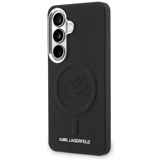 Pouzdro MagSafe pro Samsung Galaxy S26 S942, Karl Lagerfeld, Initial Logo Debossed, Černá