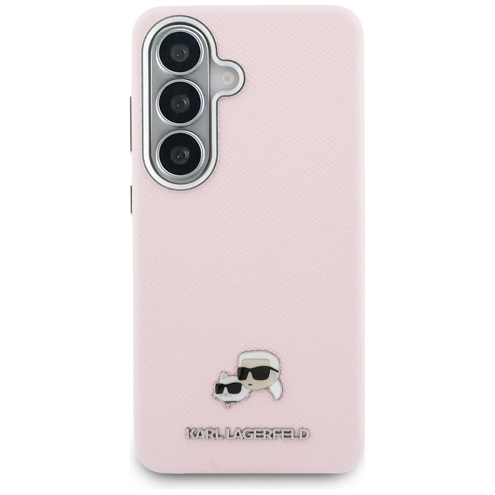 Pouzdro MagSafe pro Samsung Galaxy S26 S942, Karl Lagerfeld, Karl & Choupette Head's Pin, Růžové