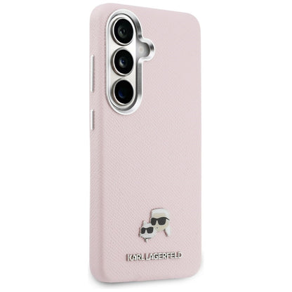 Pouzdro MagSafe pro Samsung Galaxy S26 S942, Karl Lagerfeld, Karl & Choupette Head's Pin, Růžové