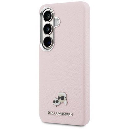 Pouzdro MagSafe pro Samsung Galaxy S26 S942, Karl Lagerfeld, Karl & Choupette Head's Pin, Růžové