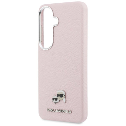 Pouzdro MagSafe pro Samsung Galaxy S26 S942, Karl Lagerfeld, Karl & Choupette Head's Pin, Růžové