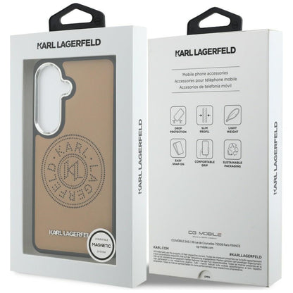 MagSafe Case for Samsung Galaxy S26 S942, Karl Lagerfeld, Karl Round Point Logo, Brown