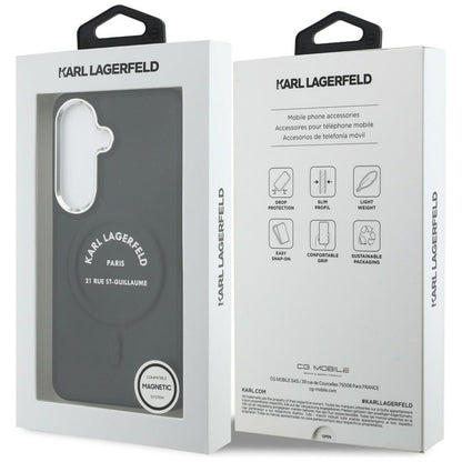 Pouzdro MagSafe pro Samsung Galaxy S26 S942, Karl Lagerfeld, Karl RSG Logo, Černá