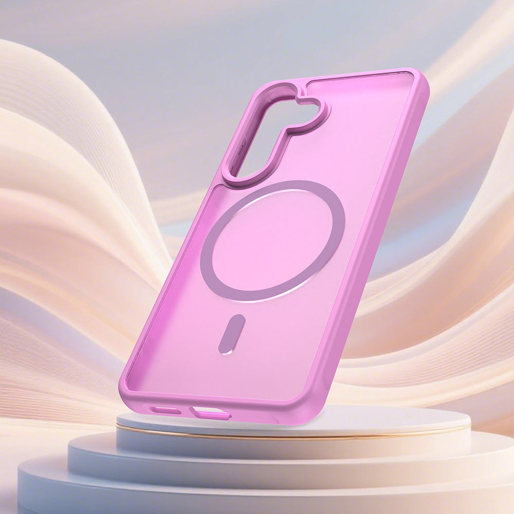 Pouzdro MagSafe pro Samsung Galaxy S26, Techsuit, HaloFrost II, Růžové