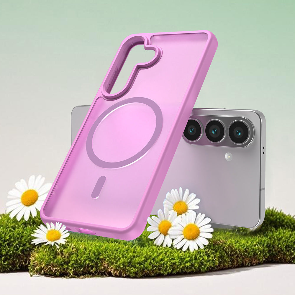 Pouzdro MagSafe pro Samsung Galaxy S26, Techsuit, HaloFrost II, Růžové