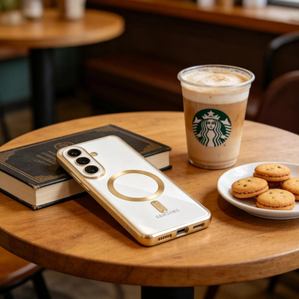 Pouzdro MagSafe pro Samsung Galaxy S26, Techsuit, Luxury Crystal, Světle zelená