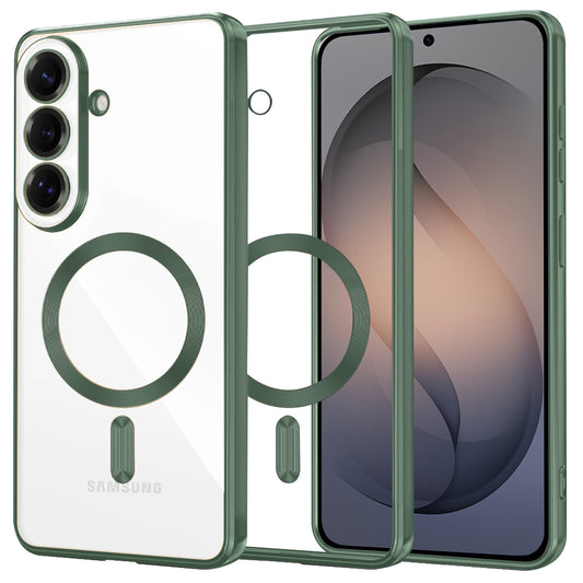 Pouzdro MagSafe pro Samsung Galaxy S26, Techsuit, Luxury Crystal, Tmavě zelená