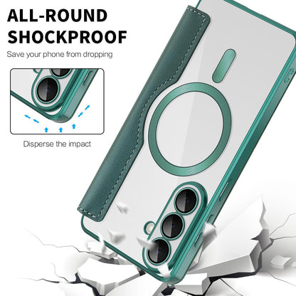 Pouzdro MagSafe pro Samsung Galaxy S26, Techsuit, SmartMag Book, Zelená