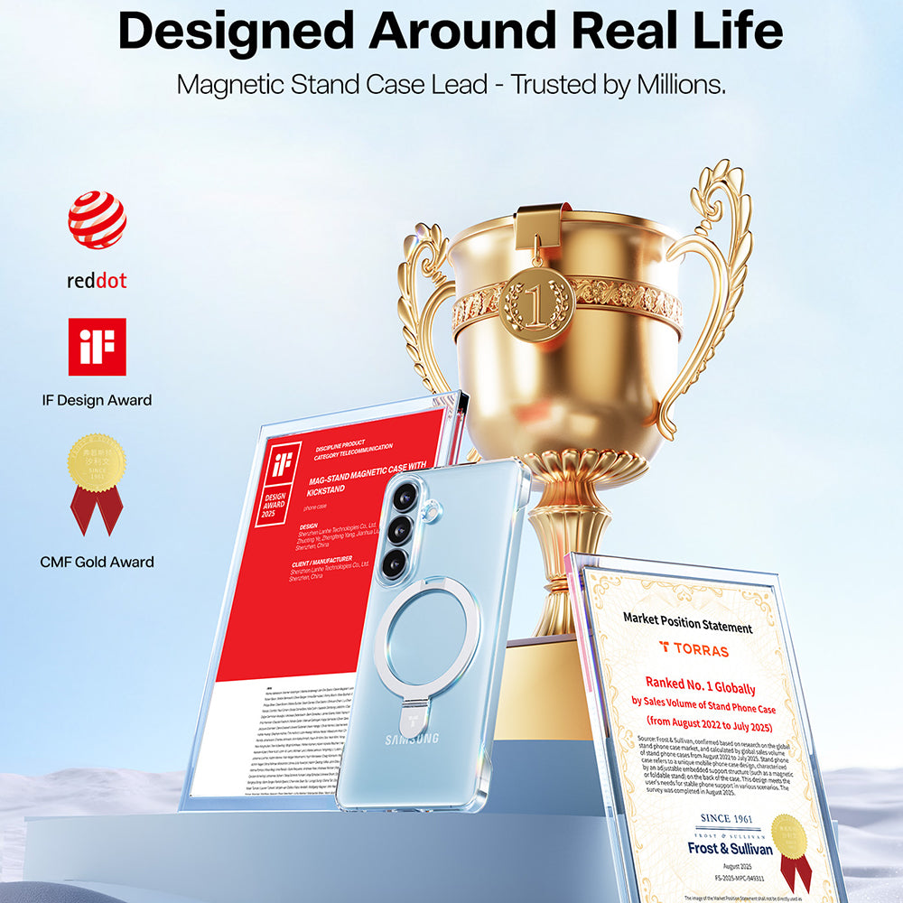 Pouzdro MagSafe pro Samsung Galaxy S26, Torras, Ostand Slim, Průhledné