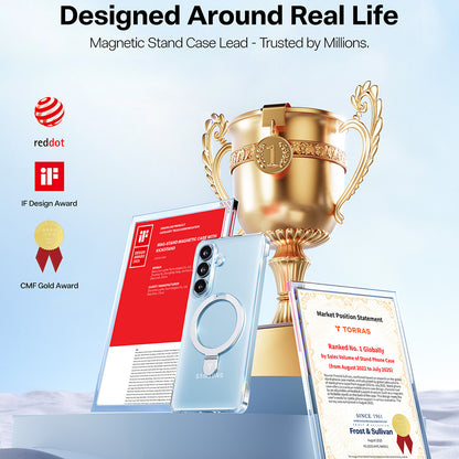 Pouzdro MagSafe pro Samsung Galaxy S26, Torras, Ostand Slim, Průhledné