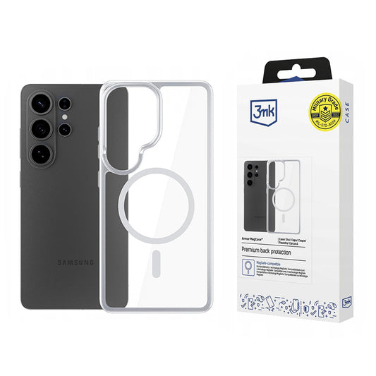 Pouzdro MagSafe pro Samsung Galaxy S26 Ultra, 3MK, Armor MagCase, Průhledné