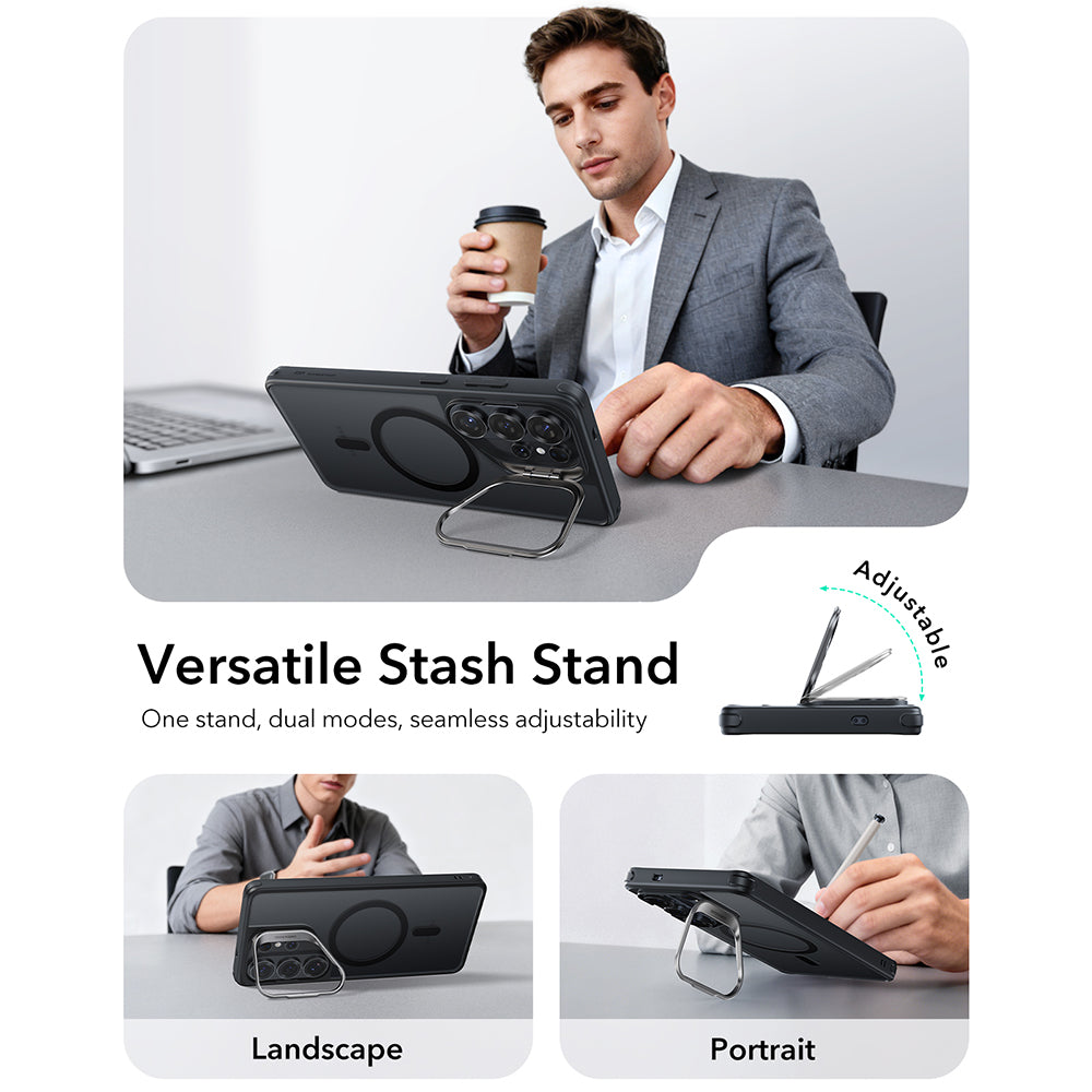 MagSafe Case for Samsung Galaxy S26 Ultra, ESR, Classic Hybrid Kickstand, Satin Black