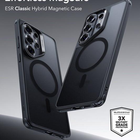 Pouzdro MagSafe pro Samsung Galaxy S26 Ultra, ESR, Classic Hybrid, Saténově černé