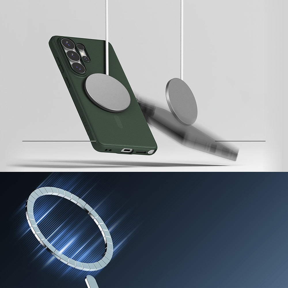 Pouzdro MagSafe pro Samsung Galaxy S26 Ultra, Ringke, Onyx, Tmavě zelená
