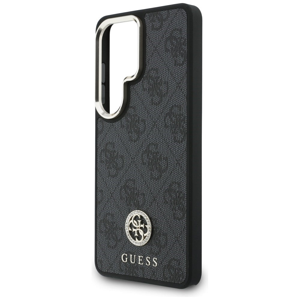 Pouzdro MagSafe pro Samsung Galaxy S26 Ultra S948, GUESS, 4G Big Rhinestone Triangle Strap, Černá
